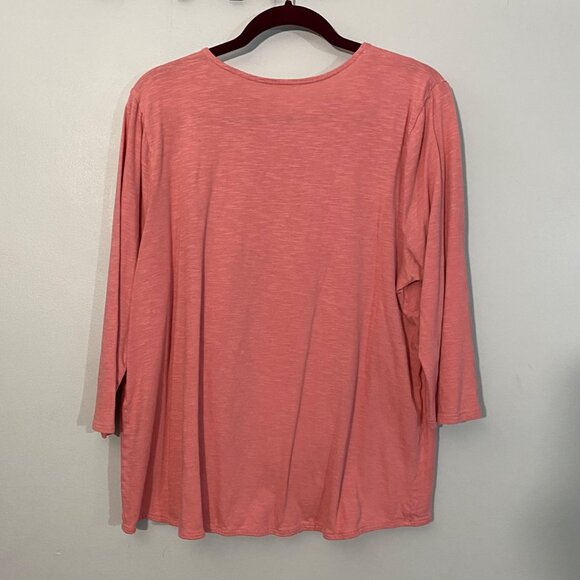 Pure Jill by J. Jill Women's XL Cotton Cross-Front Top In Soft Pink - Picture 2 of 7